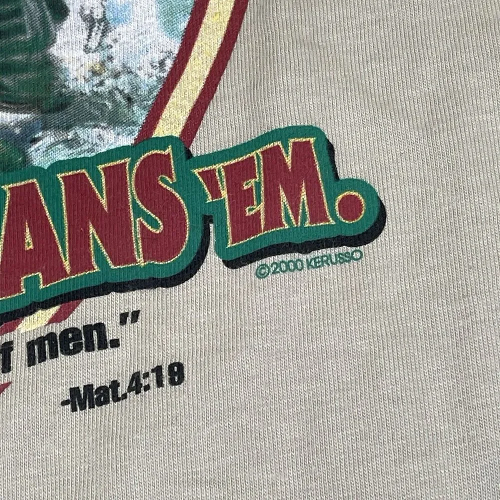 Vintage 2000 Disciple’s Fishing God Jesus Fish Nature Graphic T-shirt Mens XL - Picture 5 of 12